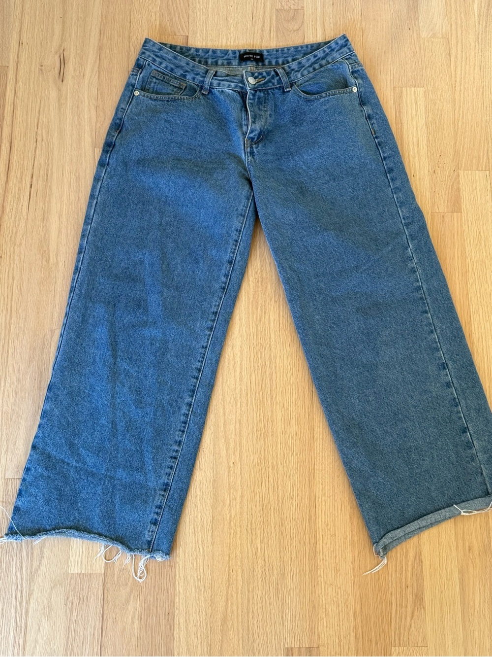 Motel Rocks Wide-Leg Blue Denim Jeans